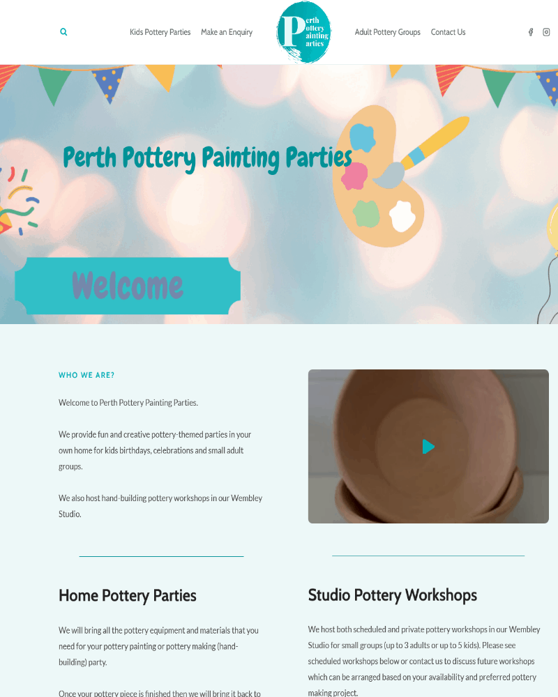 SJA Media Portfolio Perth Pottery Parties